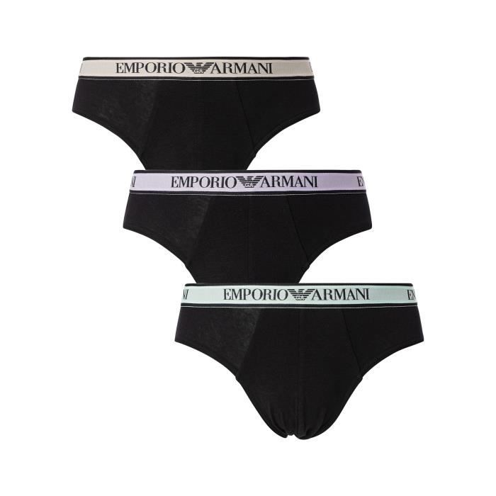 Pack De 3 Slips Emporio Armani Homme Noir Noir Cdiscount Pret a Porter