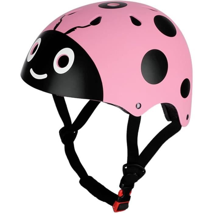 Enfant Casque de Vélo Fille Garçon Sport Réglable pour Roller Skatebord Trottinette Cyclisme Equipement de Protection 5-10 Ans Rose