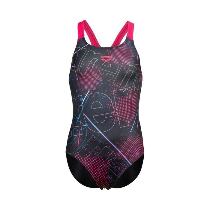 Maillot de bain 1 pièce fille Arena Galactic Pro - black/freak rose