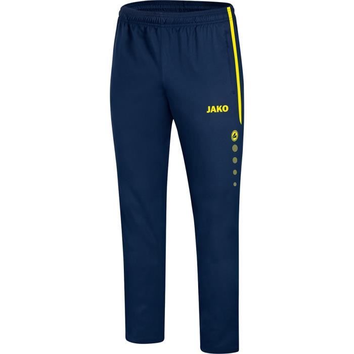 pantalon de loisir pour femme jako striker 2.0 - bleu marine/jaune fluo - football