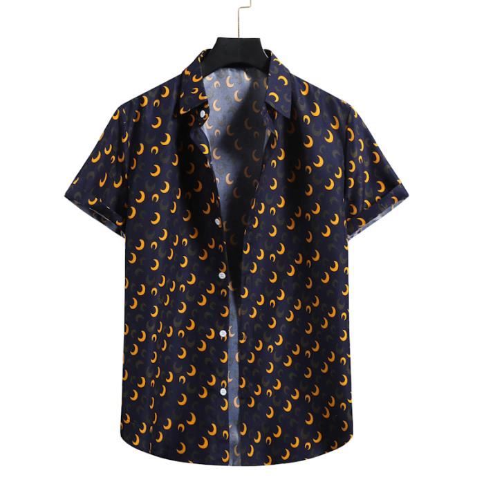 Chemise Homme Manches Courtes En Lin à Pois – Légère, Respirante, Style Décontracté | Pour Printemps, été