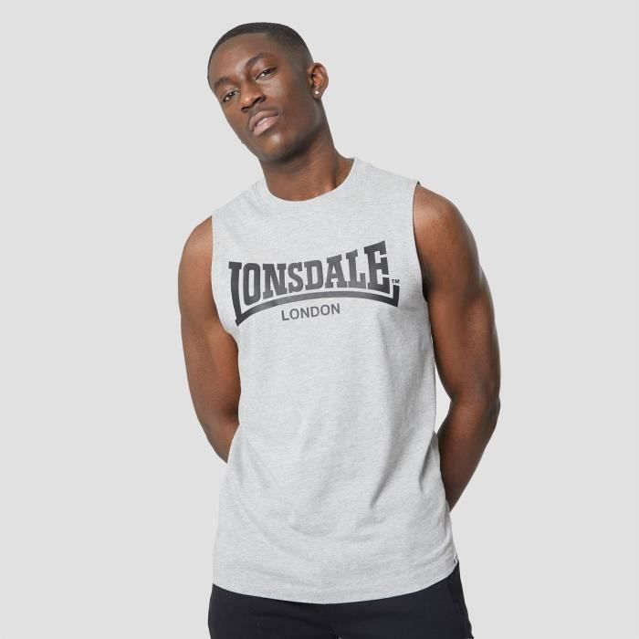 Débardeur Homme Lonsdale London CLOPTON - 100% Coton, Vert, Coupe Standard, Streetwear Décontracté