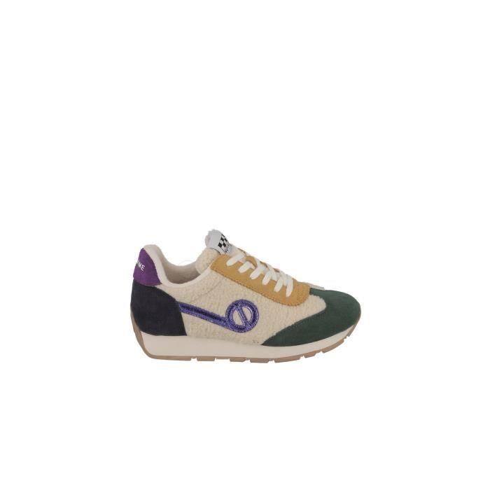 No Name Basket CITY RUN JOGGER SUEDE/COCOON - NO NAME - Blanc - Femme - Cuir - Lacets