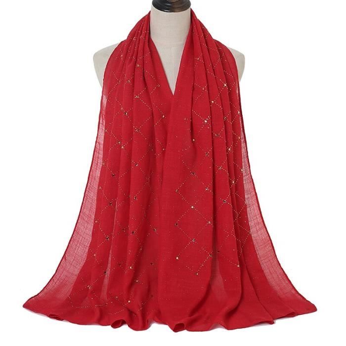 Foulard Soyeux Brillant Pour Femme - 90x180 Cm - Avec Franges - Idéal Mariage Ou Sortie