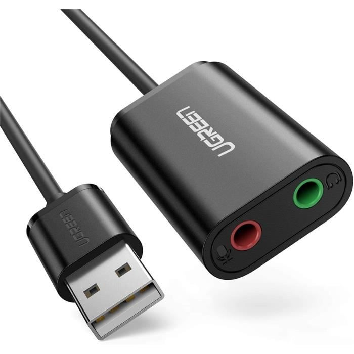 CABLING® Adaptateur cable carte son USB 2.0 male vers 2 jack femelle micro  et casque - Cdiscount Informatique