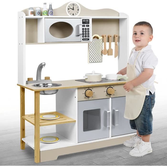 NAIZY Cuisine Enfants Cuisiniere en Bois Dinettes à Jouer