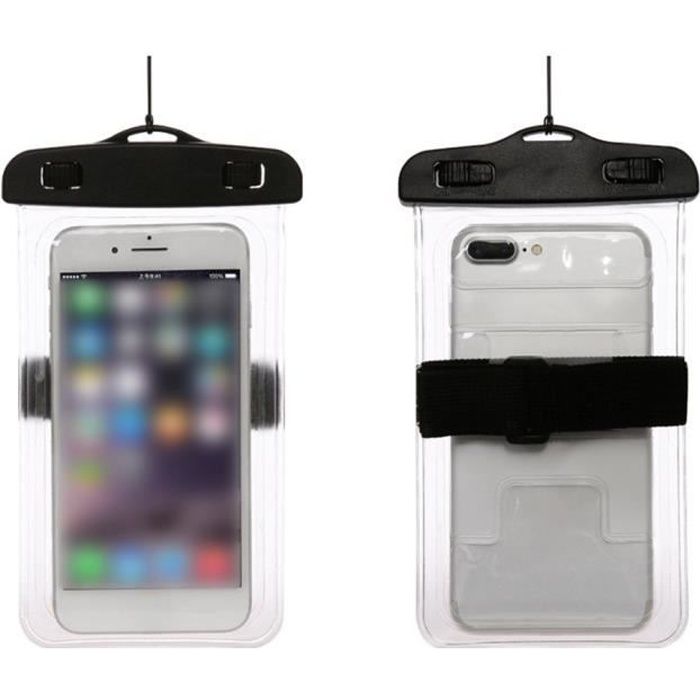 Pochette Étanche Téléphone [IPX8] Etui/Housse/Coque Étanche Smartphones Universel Sac Protection pour 5,1 à 6,0 pouces - transparent