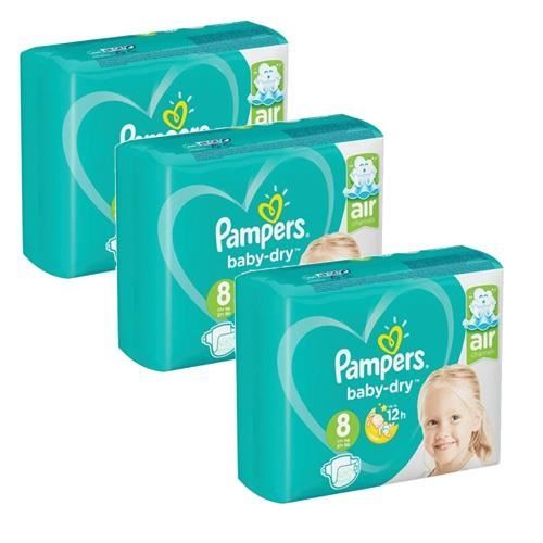 Pampers Baby-Dry Couches Taille 7 (15+ Kg) - Pack 112 Couches, Jusqu'à 12h De Protection Anti-Fuites