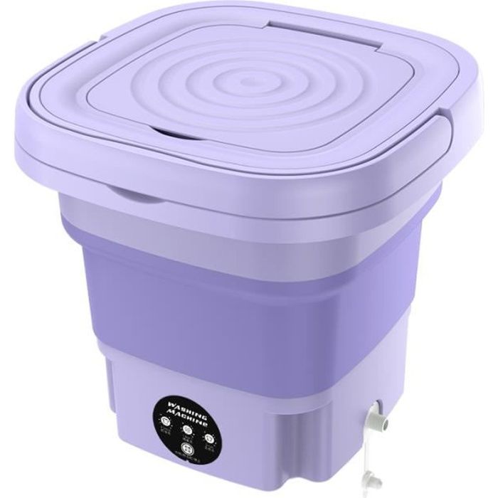 Mini Machine À Laver Pliante 8L Violet Lumière Stérilisation Portable Sous-Vêtements 10W Machine À Laver Violet A1