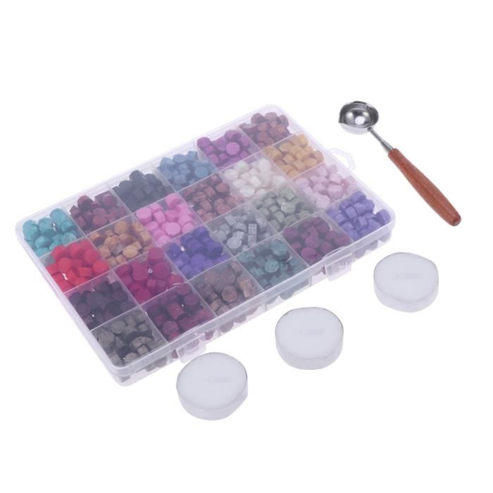 Craspire Kit 300 Perles De Cire à Cacheter Bleu Clair + 4 Bougies + 2 Cuillères Fusion - Idéal Pour Invitations Et Artisanat
