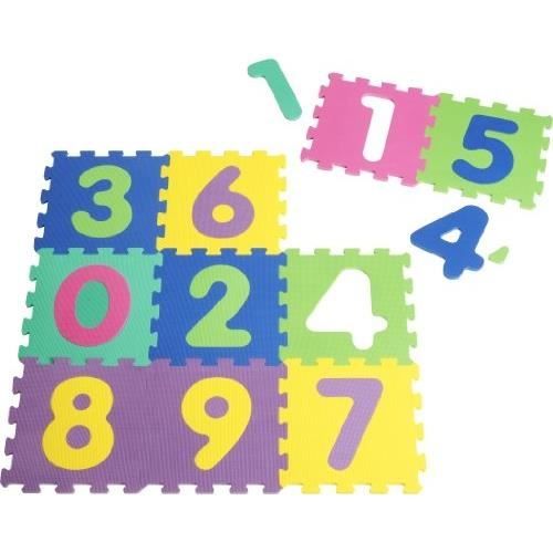 Baroni Toys 26 pièces Tapis Modulaire pour Enfants en EVA, Tapis Puzzle pour Enfants avec Chiffres Amovibles, Tapis Jouet en Mousse emboîtable en Matériau Sûr et Non Toxique, 30x30 cm