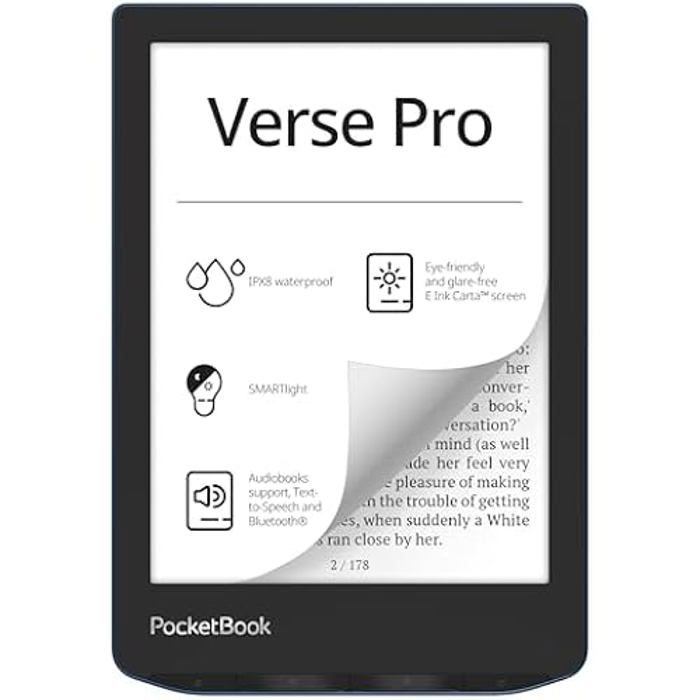 Liseuse PocketBook Verse Pro - Étanche IPX8 - Écran 7 - SmartLight réglable - Bleu