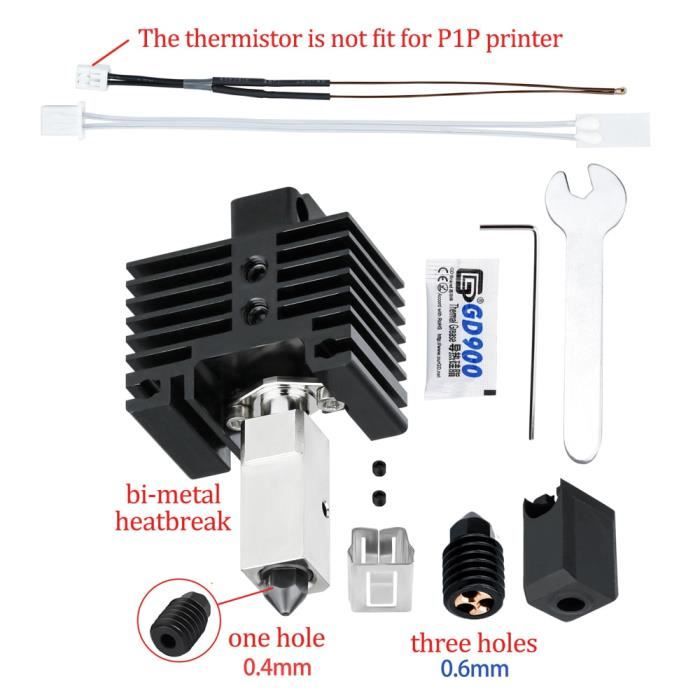 Kit Hotend A1 Mini Avec Buse Acier Trempé 0,4mm – Tête D'Impression 3D Pour Bambu Lab A1 Et A1 Mini