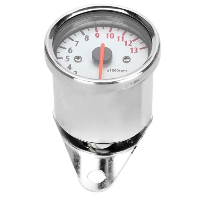 Compteur De Vitesse Tachymètre Moto En Aluminium – Rétroéclairage, Coquille Argentée | Remplacement Universel Pour Tableau De Bord