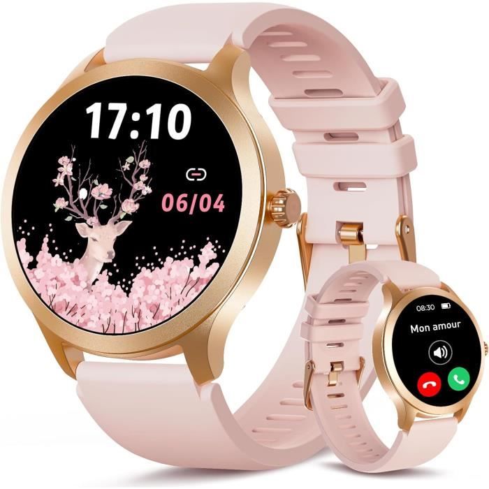 Montre Connectée Femme Avec Appel Bluetooth, Smartwatch Avec 100 Modes