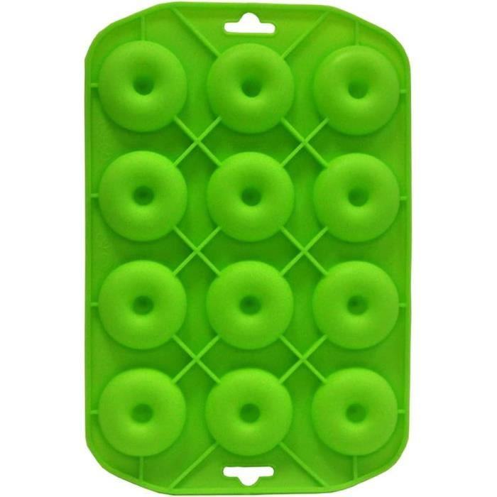 Lot De 2 Moules à Donuts En Silicone 6 Cavités - Anti-adhésif Vert Et Rose Pour Gâteaux, Biscuits, Muffins