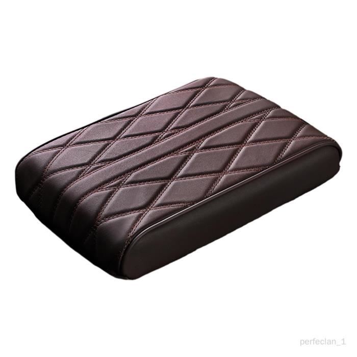 Coussin Accoudoir Voiture ATBUSS En Cuir Avec 3 Crochets - Console Centrale Confortable Noire