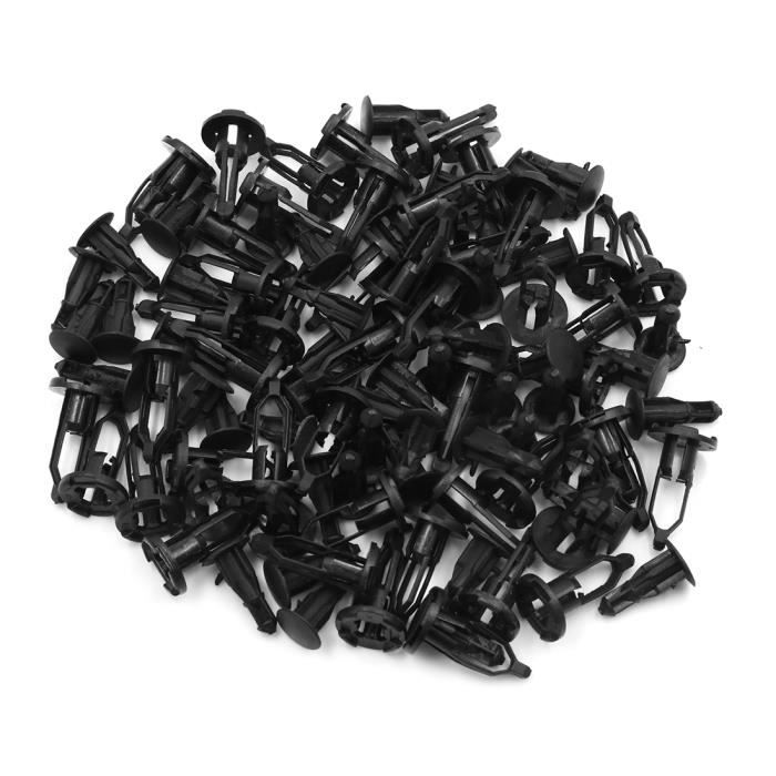 Sourcing Map - 50 Rivets Plastique Pour Voiture - Taille Trou 5 Mm, Noir, Pour Pare-chocs, Garnitures