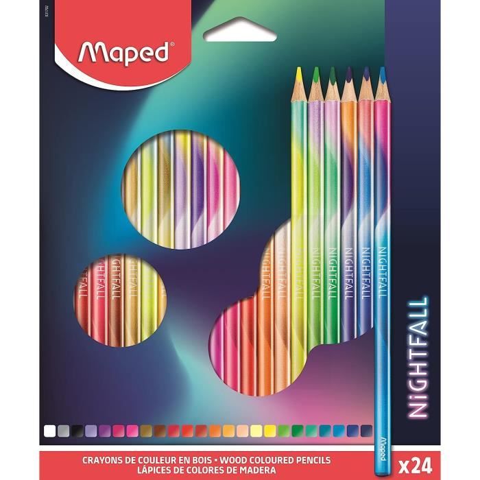 Maped Crayons De Couleur Eois Nightfall Forme Triangulaire Mine Tene Résistante, Diamètre
