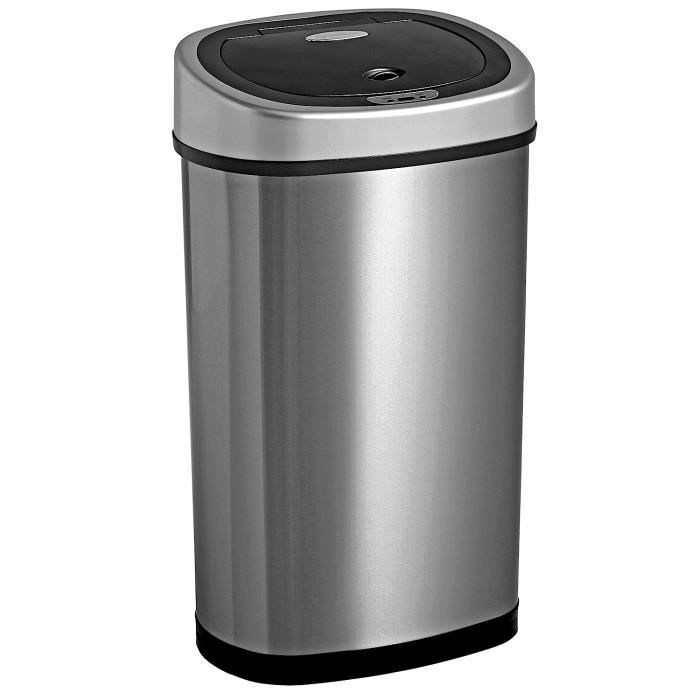 Poubelle Cuisine 72L 4 Compartiments - Inox - Ouverture Automatique - Tri Déchets - Homra Nexo