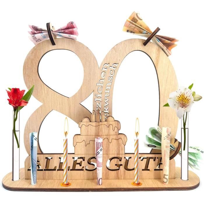 Carte Anniversaire En Bois Pour 80 Ans – Panneau à Personnaliser, Alternative Livre D’Or – Décoration Pour Fête, Cadeau Souvenir - 4