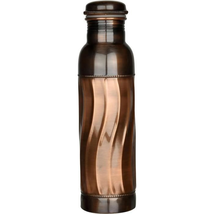 Bouteille D'eau En Cuivre Pur HRS India – Coupe Diamant, 950 Ml, Ayurvédique, Isotherme, Pour Santé Et Hydratation