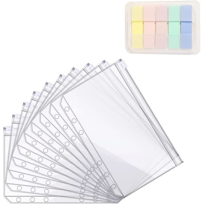 60 Pochettes Plastiques A6 Perforées – Transparentes, Imperméables – 6 Trous Pour Classeur – Pour Documents, Cartes, Papiers