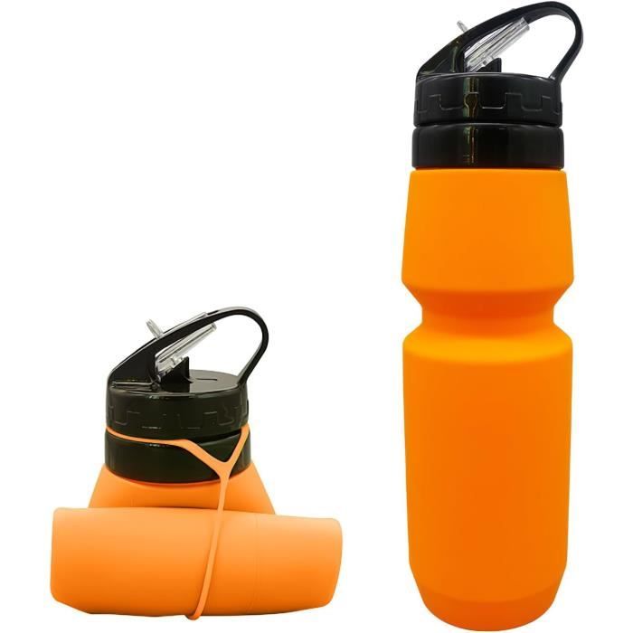4 Pièces Bouteilles D'eau Pliables Portable, 700ml Ensemble Bouteille D