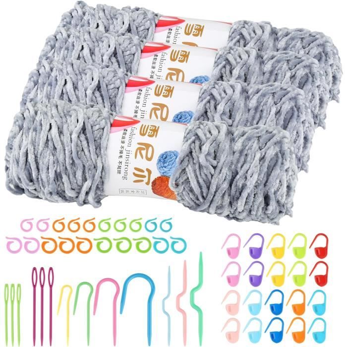 Grosse Pelote De Laine Chenille Xxl Fil De Laine Chenille Veloutée Douce CHEVIOTTE 85g, Pelote Laine à Tricoter Crochet Pour Laine Douce à Tricoter