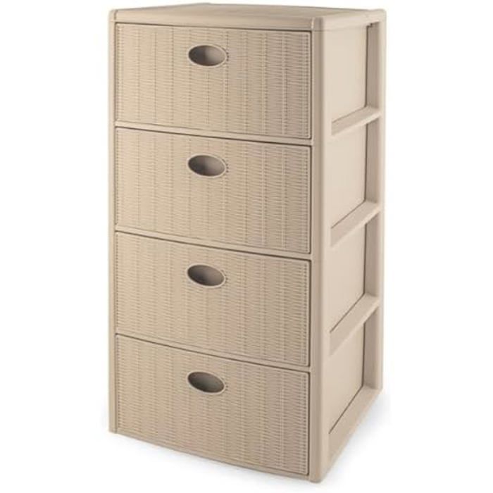 Meuble commode - STEFANPLAST - Elegance - 4 tiroirs - Cachemire