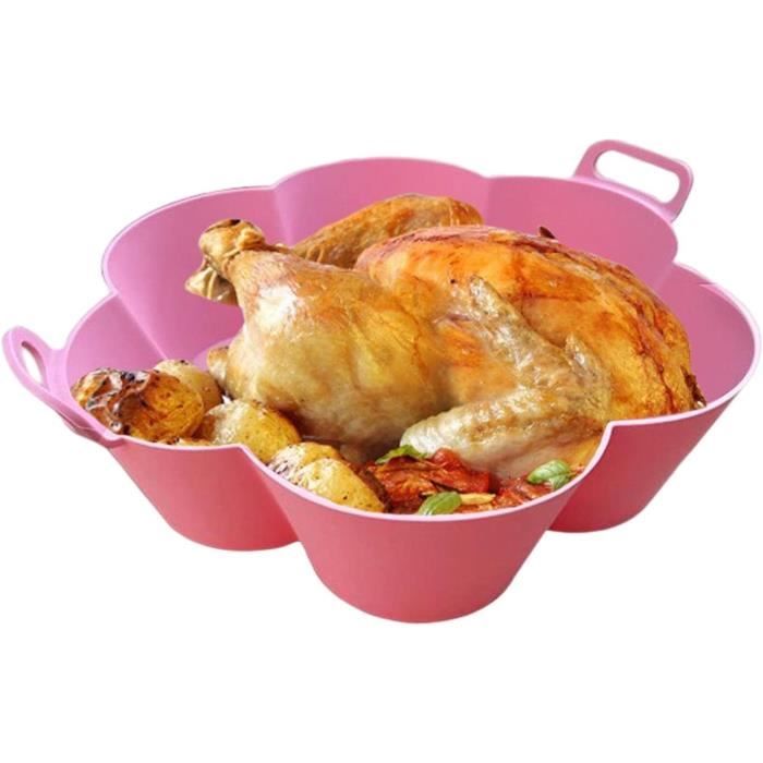 Support Vapeur Pour Autocuiseur Instant Pot - Acier Inoxydable 304, Diamètre 19.5cm, Hauteur 2.5cm - Poignées Silicone Pliantes