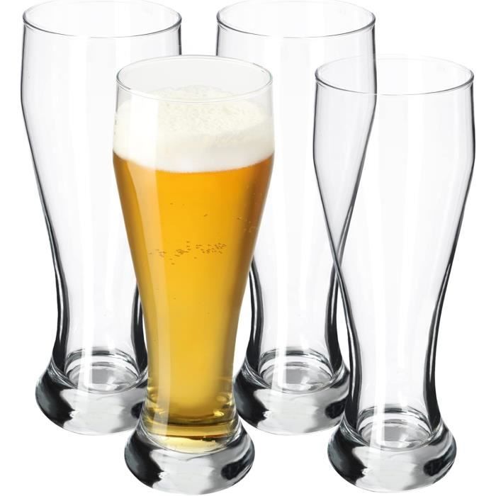 6 Verres à Bière Paulaner 0,5L - Pour Bière Blanche, Calibrés, Lavables Au Lave-vaisselle, Transparents