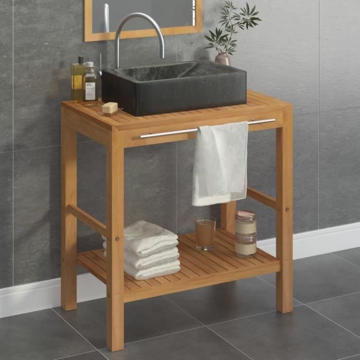 salle de bain complète - simple vasque - l 74cm, meuble sous lavabo, meuble de rangement de salle de bain, noir h56