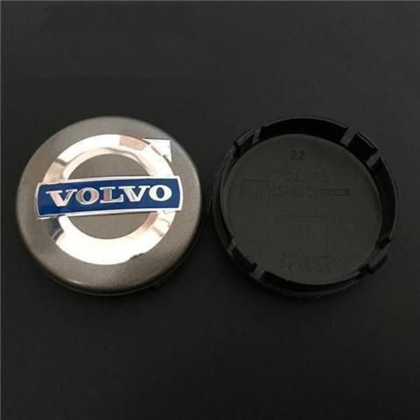 Lot de 4 centre de roue cache moyeu Remplacement pour Volvo 63mm Gris