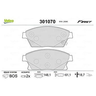 Plaquette de frein gamme first Chevrolet cruze - VALEO - 301070