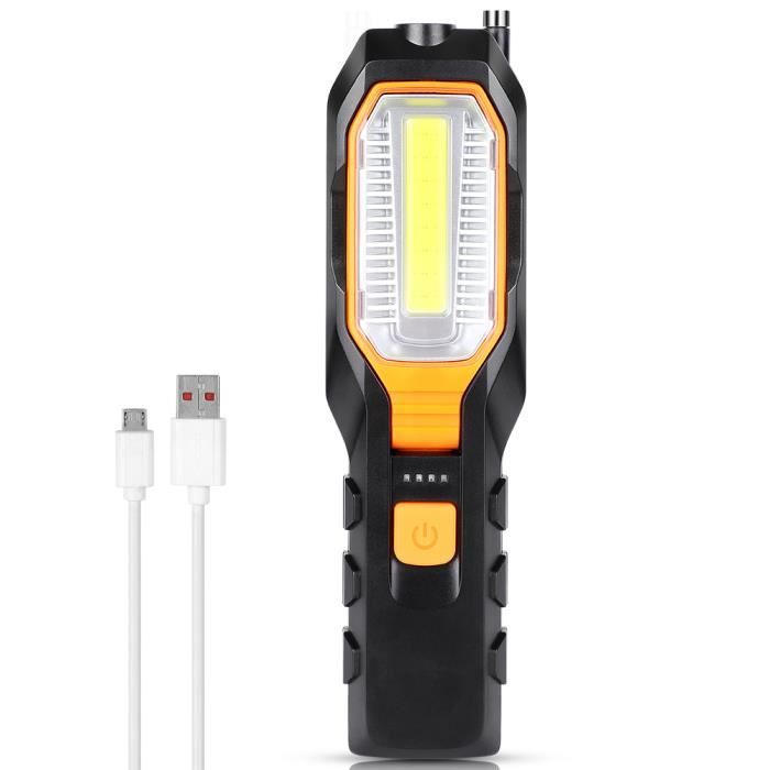 Projecteur LED COB 10W, Recharable Par USB, Batterie Externe
