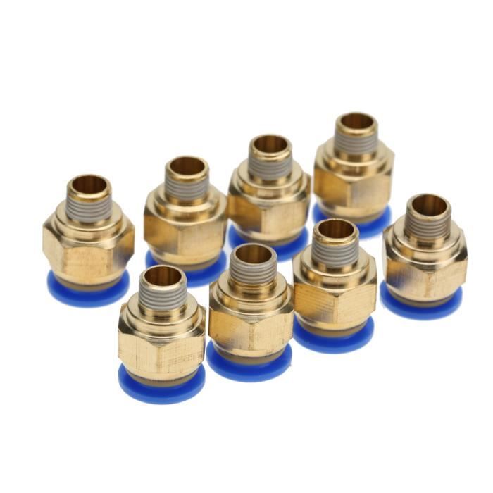Raccords Rapides Air Comprimé Okaywork - Lot De 4 - Filetage Interne 1/8" Pour Tuyau 8mm - Laiton Et Acier Inox