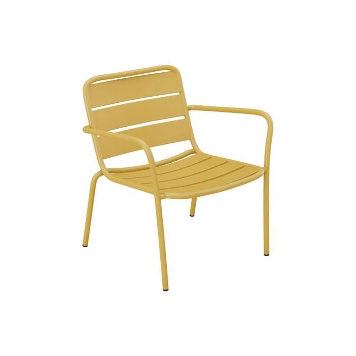 fauteuil de jardin empilable en métal - jaune moutarde - mirmande de mylia