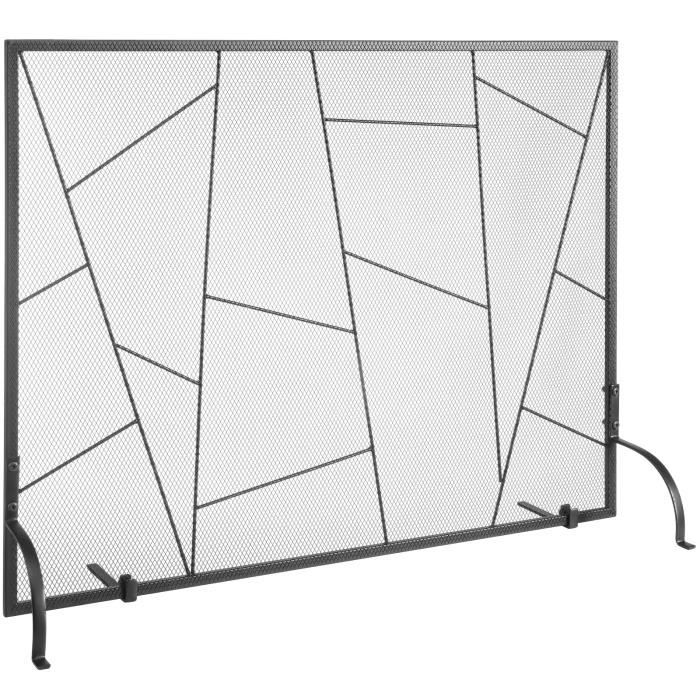 Pare-feu De Cheminée VEVOR 2 Panneaux 99x80.2 Cm - Fer Noir, Style Vintage, Avec Porte