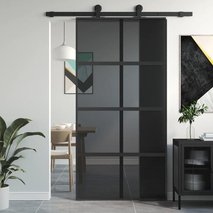 vidaXL Porte coulissante 102 5x205 cm Doré - vue 4
