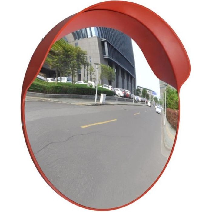 vidaXL Miroir de trafic convexe Plastique Orange 60 cm