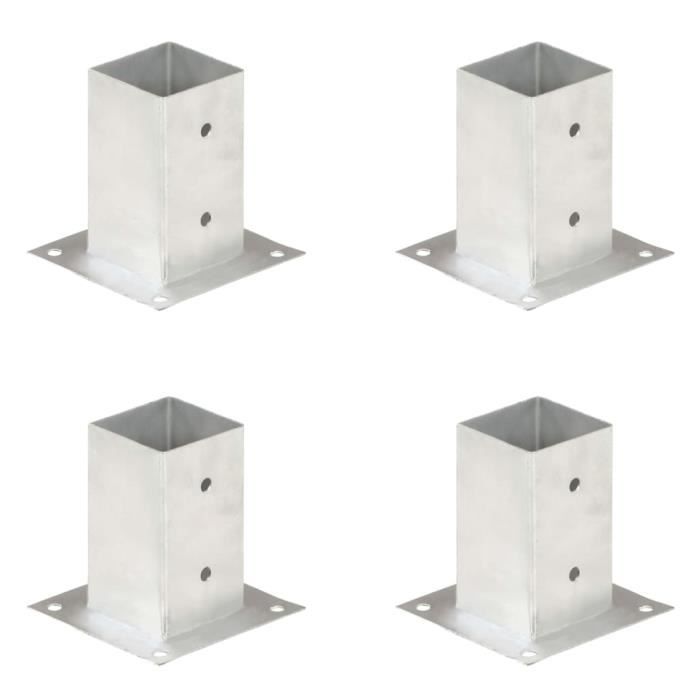 vidaXL Ancre de poteau 81 mm Métal galvanisé