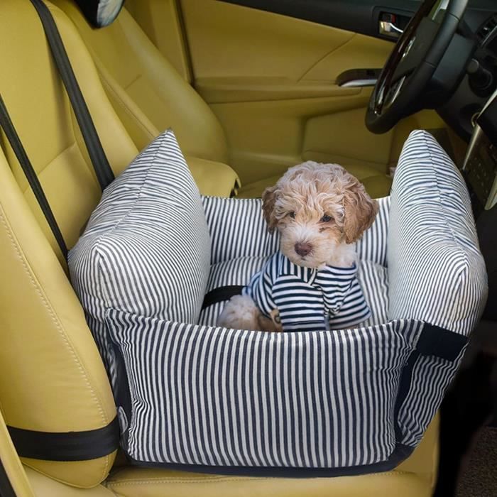 Comparer les prix de Siège Auto pour Chien - Lit de Voyage avec Poches - Amovible et Lavable - Coussin Siège Auto pour Chien 52 x 52cm,Marine