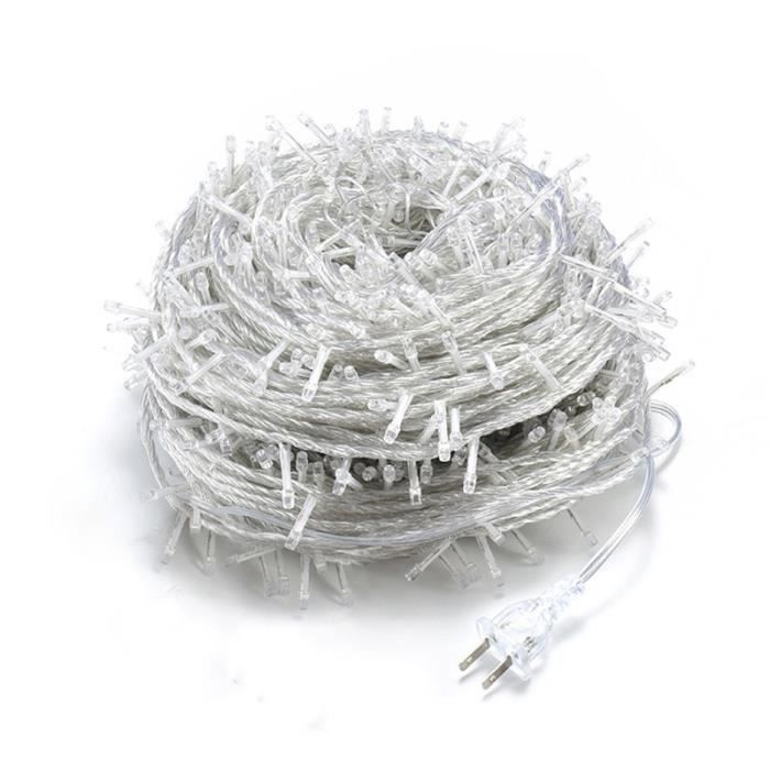 Guirlande LED Intérieur 20m - 200 LEDs Blanc Chaud - Alimentation Mobile - 8 Modes - Décoration Noël Ou Maison