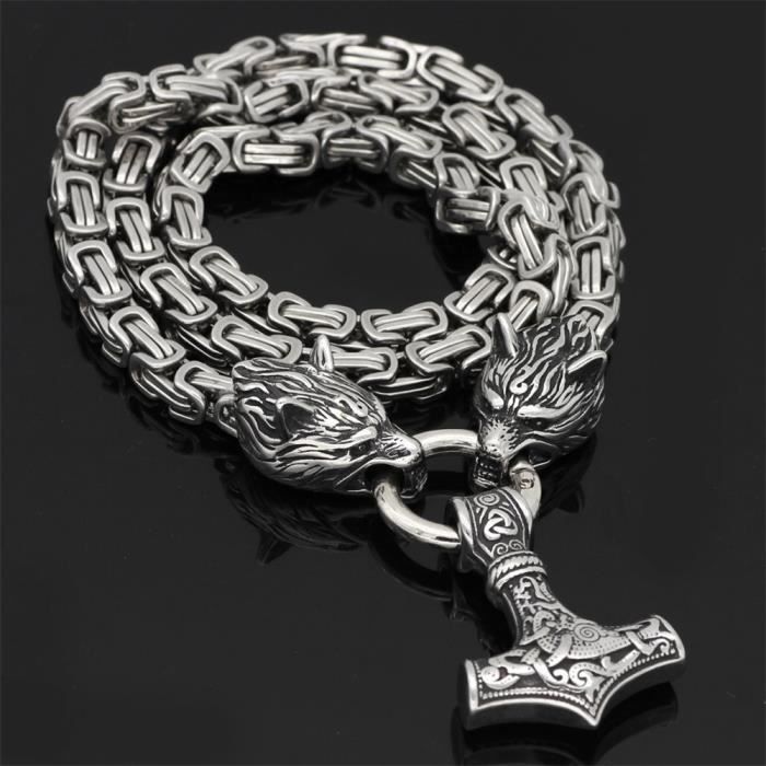 Collier Viking Mjolnir En Acier Inoxydable - Symbole De Force