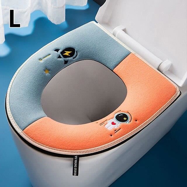 ABATTANT WC,L--Housse de siège de toilette avec poignée, coussin