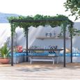 Outsunny Pergola autoportante Style Contemporain - Toit terrasse à décorer - dim. 3L x 3l x 2,3H m - métal époxy anticorrosion Noir-1