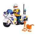 Motocyclette de Police Sam Le Pompier avec Figurine Malcolm-1