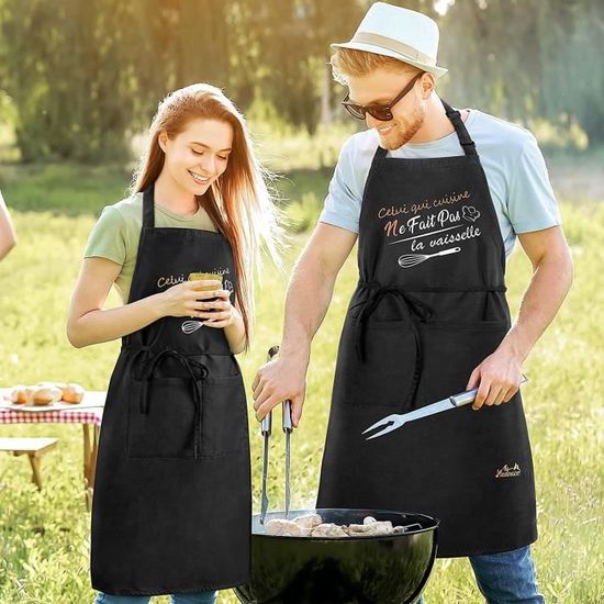 Tablier De Cuisine Imperméable PVC Unisexe - Taille 70x68 Cm Avec Poche Et Essuie-mains Intégré | Pour Homme Et Femme