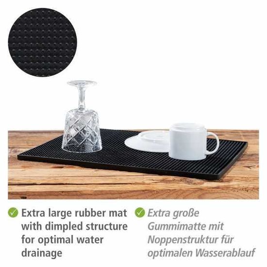Tapis Égouttoir Lavabo Excelsa En Caoutchouc 40x36cm - Protection Évier Blanc